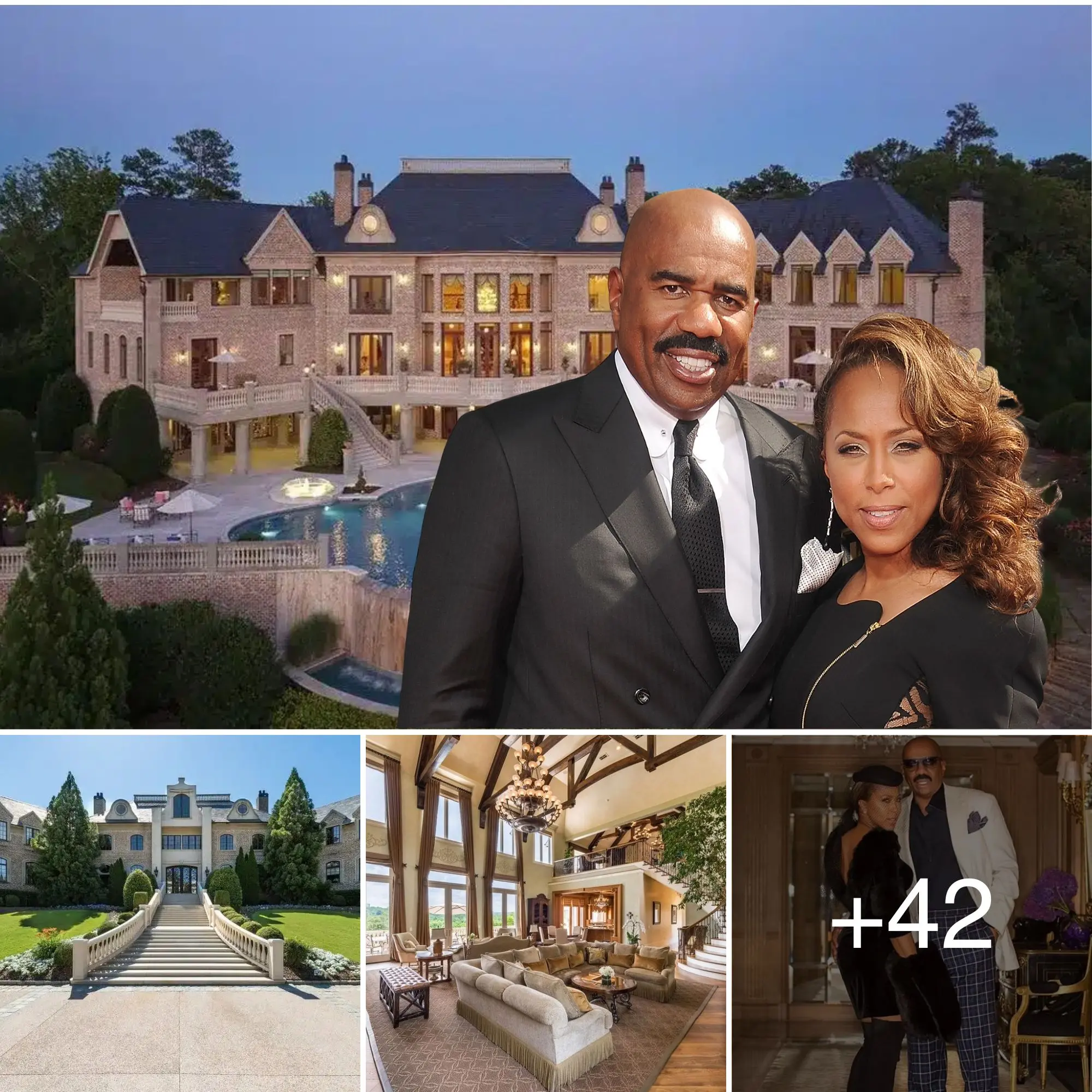 Admire Steve Harvey’s Atlanta love mansion, with sparkling pool and an ...